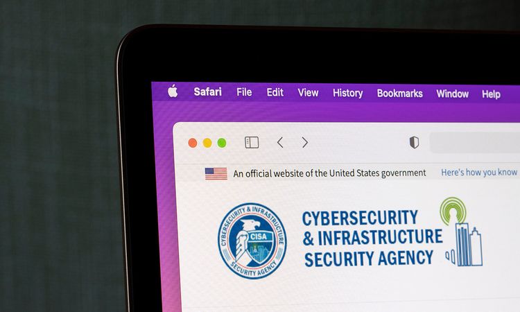 Closeup of the homepage of the CISA website.